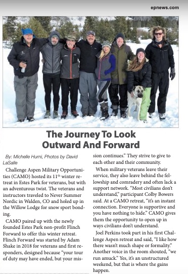  Article excerpt by Michelle Hurni for the Estes Park News. 